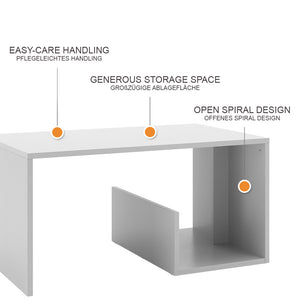 Vicco Tavolino Bianco 80 x 46.6 cm