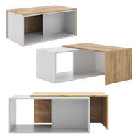 Vicco Tavolino da salotto Rovere bianco/dorato 90 x 48 cm