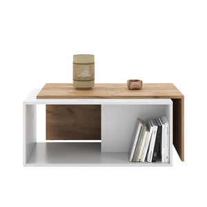 Vicco Tavolino da salotto Rovere bianco/dorato 90 x 48 cm