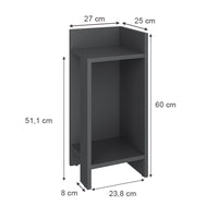 Vicco Comodino Antracite 27 x 60 cm Set di 2