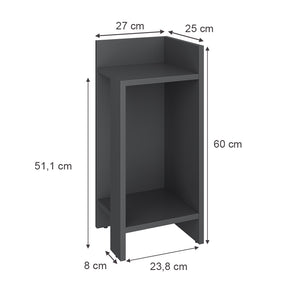 Vicco Comodino Antracite 27 x 60 cm Set di 2