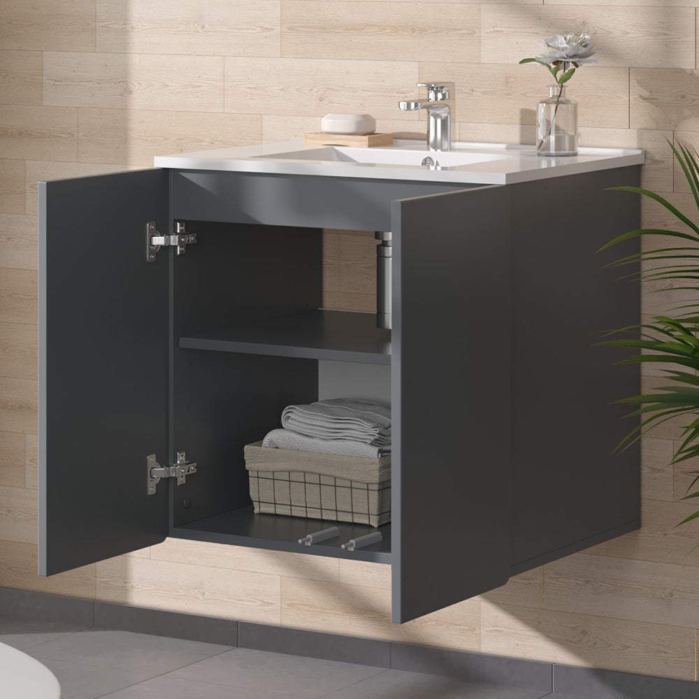 Vicco Mobiletto per lavabo Grigio