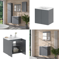 Vicco Mobiletto per lavabo Grigio