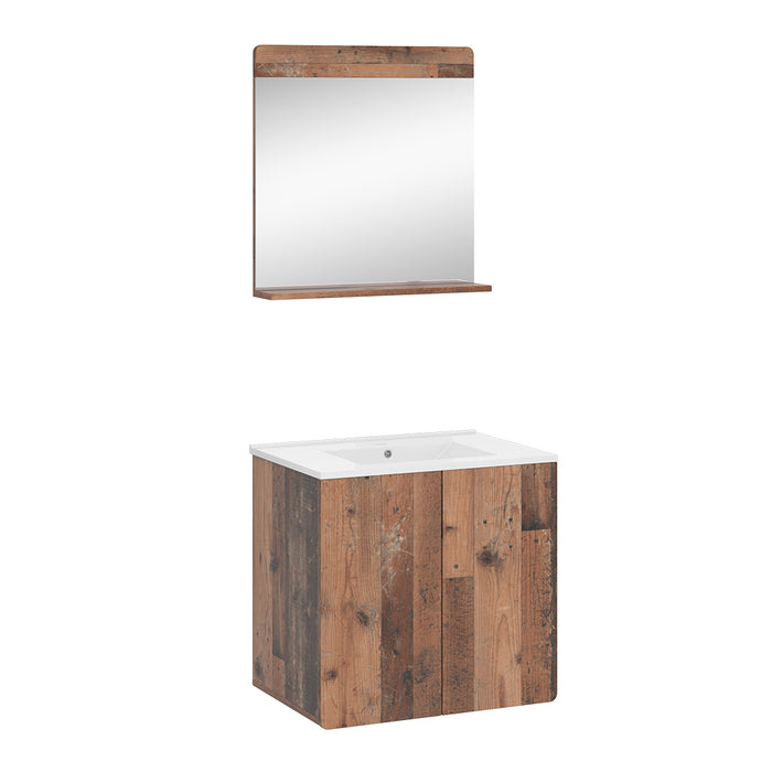 Vicco Set di mobili da bagno Oldstyle 3 parti con specchio