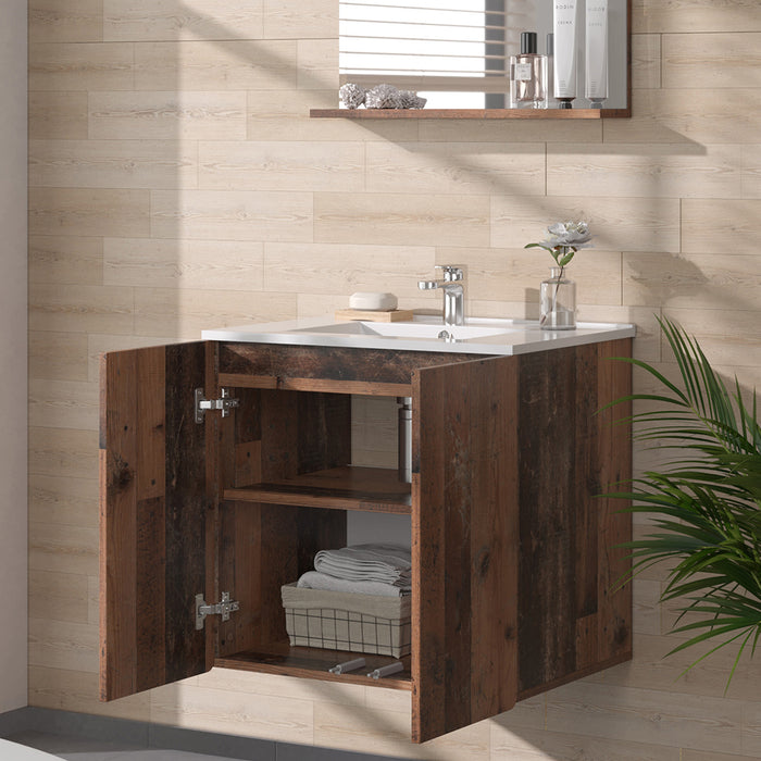 Vicco Set di mobili da bagno Oldstyle 3 parti con specchio
