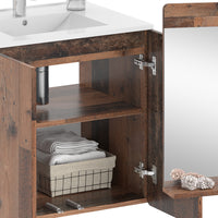 Vicco Set di mobili da bagno Oldstyle 3 parti con specchio