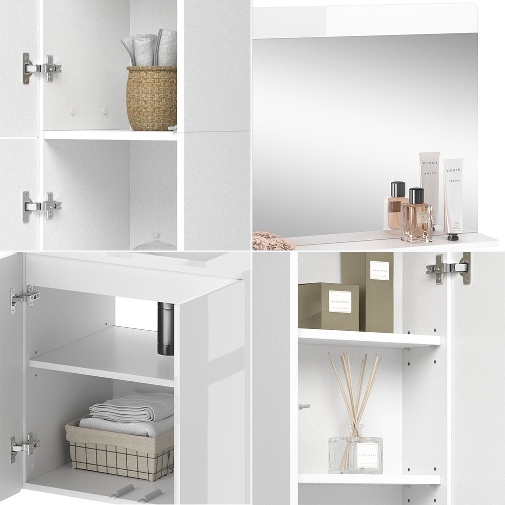 Vicco Set mobili bagno Bianco 4 parti