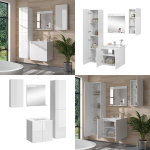 Vicco Set mobili bagno Bianco 4 parti