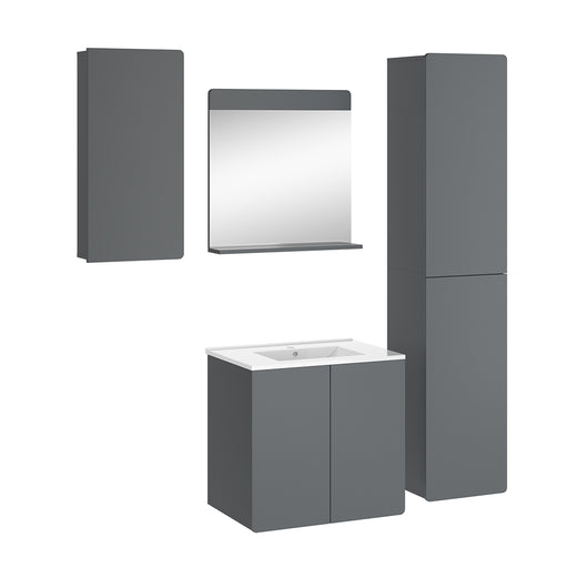Vicco Set mobili bagno Grigio 4 parti