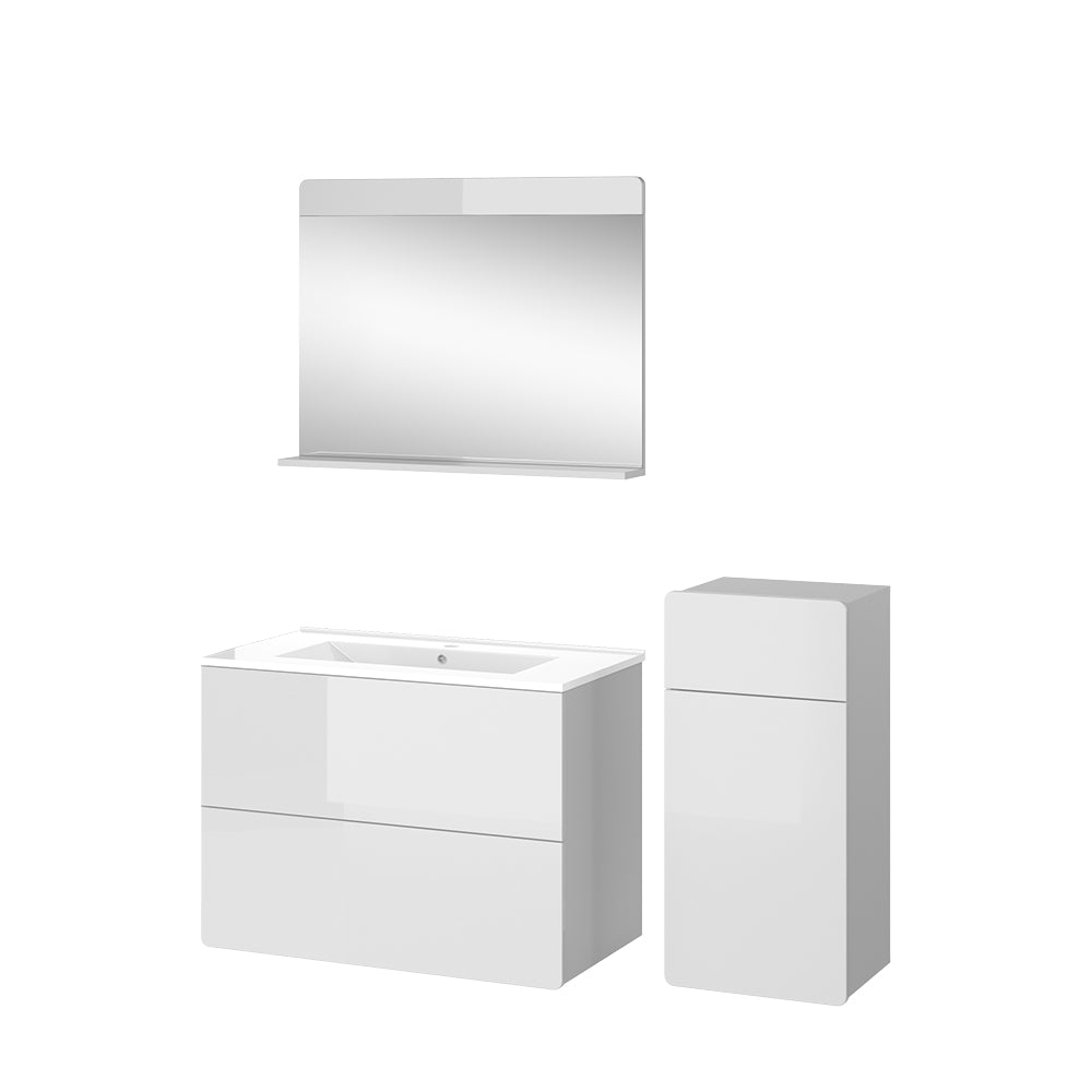 Vicco Set di mobili da bagno Bianco 4 pezzi con unità midi