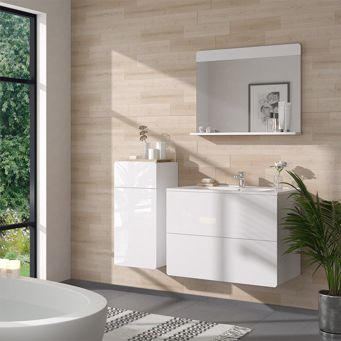 Vicco Set di mobili da bagno Bianco 4 pezzi con unità midi