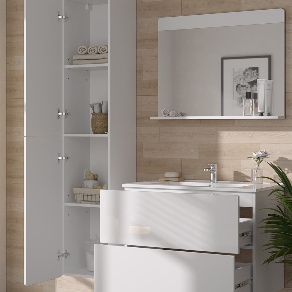 Vicco Set di mobili da bagno Bianco 4 pezzi con colonna