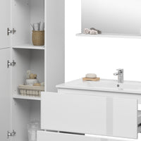 Vicco Set di mobili da bagno Bianco 4 pezzi con colonna