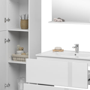 Vicco Set di mobili da bagno Bianco 4 pezzi con colonna