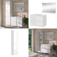 Vicco Set di mobili da bagno Bianco 4 pezzi con colonna