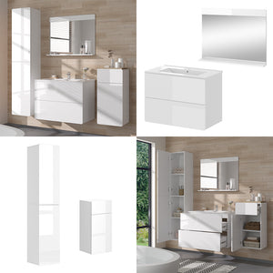 Vicco Set di mobili da bagno Bianco 5 parti