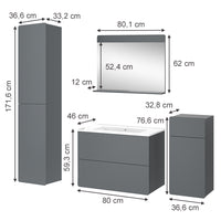 Vicco Mobiletto Grigio 5 parti