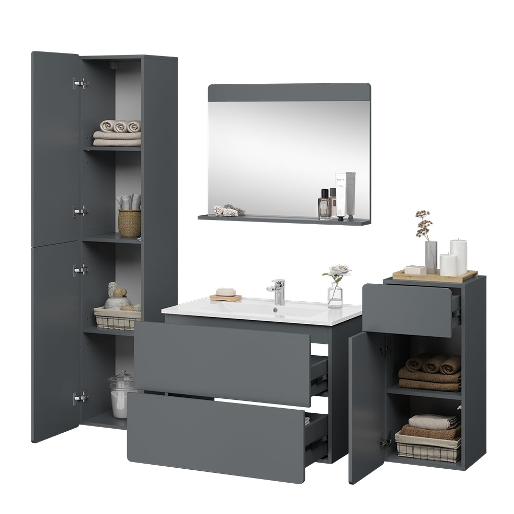 Vicco Mobiletto Grigio 5 parti