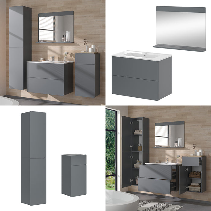 Vicco Mobiletto Grigio 5 parti