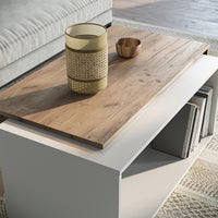 Vicco Tavolino da salotto Rovere bianco/dorato 90 x 48 cm