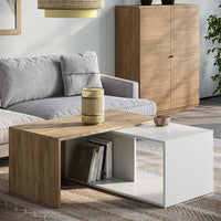 Vicco Tavolino da salotto Rovere bianco/dorato 90 x 48 cm