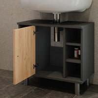 Vicco Mobiletto per lavabo Antracite/quercia dorata 60 x 54 cm con 6 ripiani