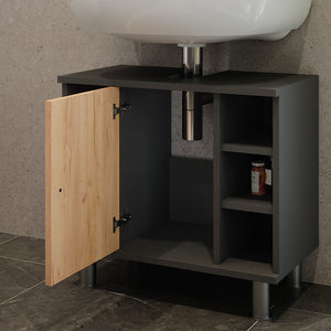 Vicco Mobiletto per lavabo Antracite/quercia dorata 60 x 54 cm con 6 ripiani
