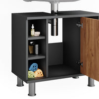 Vicco Mobiletto per lavabo Antracite/quercia dorata 60 x 54 cm con 6 ripiani