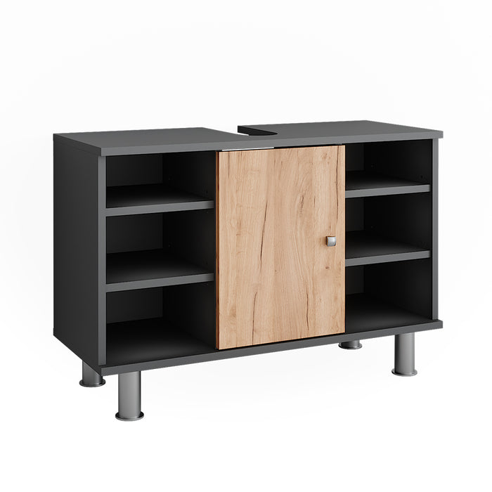 Vicco Mobiletto per lavabo Antracite/quercia dorata 80 x 54 cm