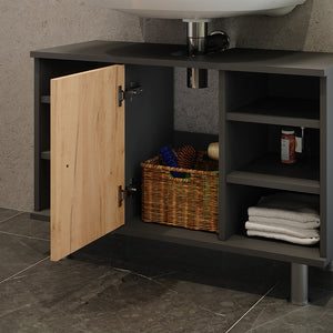 Vicco Mobiletto per lavabo Antracite/quercia dorata 80 x 54 cm