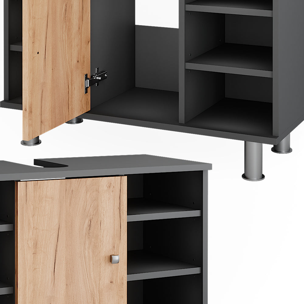 Vicco Mobiletto per lavabo Antracite/quercia dorata 80 x 54 cm