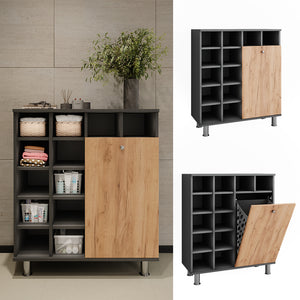 Vicco Cesto per la biancheria Antracite/quercia dorata 78.4 x 91.6 cm