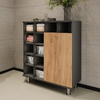 Vicco Cesto per la biancheria Antracite/quercia dorata 78.4 x 91.6 cm