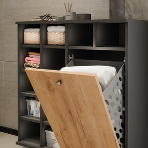 Vicco Cesto per la biancheria Antracite/quercia dorata 78.4 x 91.6 cm