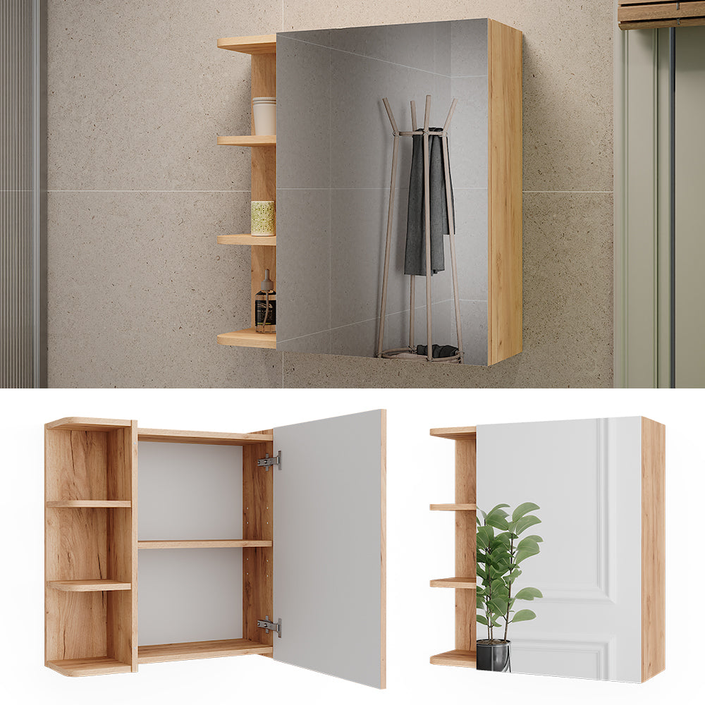 Vicco Mobile da bagno a specchio Quercia dorata 62 x 64 cm