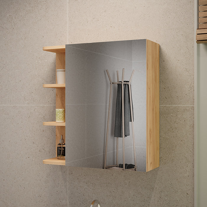 Vicco Mobile da bagno a specchio Quercia dorata 62 x 64 cm