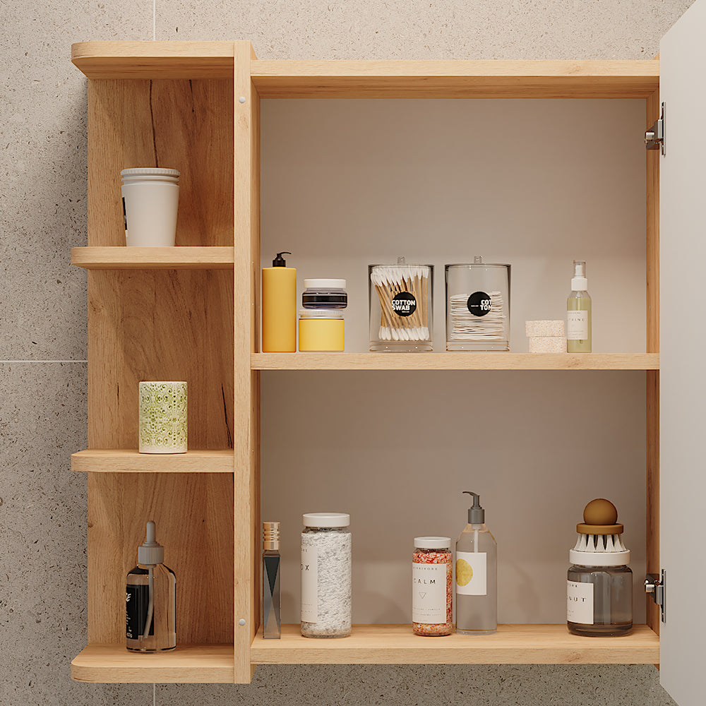 Vicco Mobile da bagno a specchio Quercia dorata 62 x 64 cm