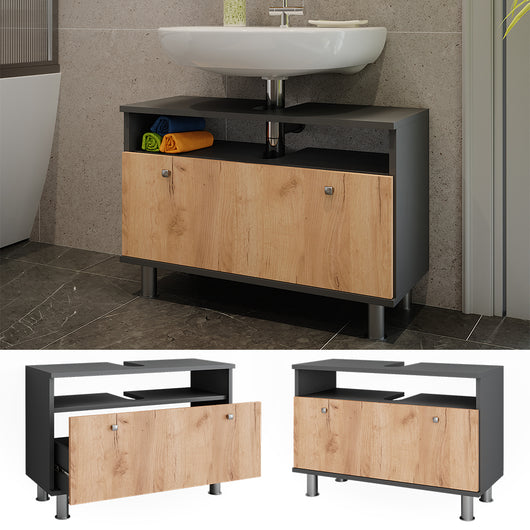 Vicco Mobiletto per lavabo Antracite/quercia dorata 80.2 x 54 cm con cassetto