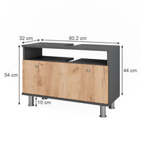 Vicco Mobiletto per lavabo Antracite/quercia dorata 80.2 x 54 cm con cassetto