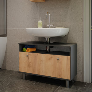 Vicco Mobiletto per lavabo Antracite/quercia dorata 80.2 x 54 cm con cassetto