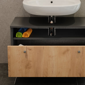 Vicco Mobiletto per lavabo Antracite/quercia dorata 80.2 x 54 cm con cassetto