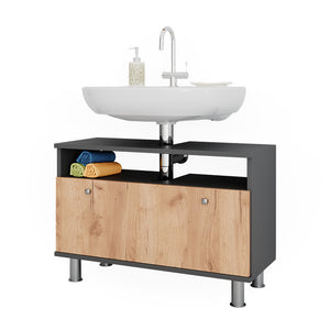 Vicco Mobiletto per lavabo Antracite/quercia dorata 80.2 x 54 cm con cassetto