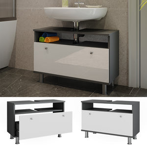 Vicco Mobiletto per lavabo Antracite/bianco lucido 80.2 x 54 cm con cassetto