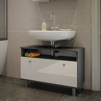 Vicco Mobiletto per lavabo Antracite/bianco lucido 80.2 x 54 cm con cassetto