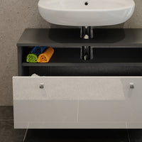 Vicco Mobiletto per lavabo Antracite/bianco lucido 80.2 x 54 cm con cassetto