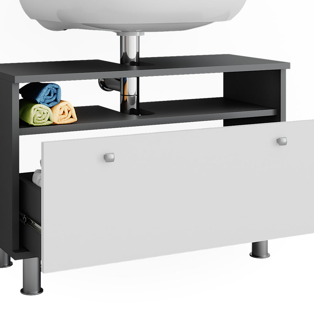 Vicco Mobiletto per lavabo Antracite/bianco lucido 80.2 x 54 cm con cassetto