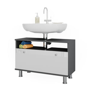 Vicco Mobiletto per lavabo Antracite/bianco lucido 80.2 x 54 cm con cassetto