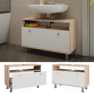 Vicco Mobiletto per lavabo Sonoma/Bianco 80.2 x 54 cm con cassetto
