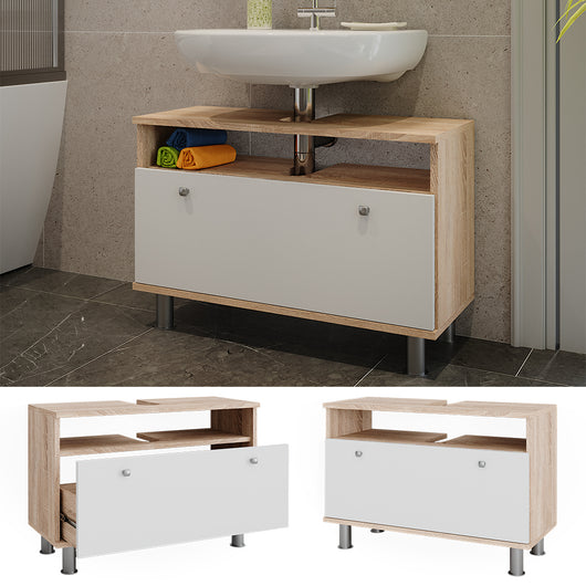 Vicco Mobiletto per lavabo Sonoma/Bianco 80.2 x 54 cm con cassetto
