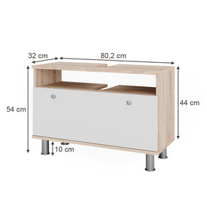 Vicco Mobiletto per lavabo Sonoma/Bianco 80.2 x 54 cm con cassetto